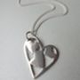 Silver Patchwork Heart Trio Pendant And Chain, thumbnail 3 of 4