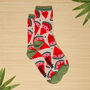 Women's Bamboo Socks Watermelon Fruit Slices, thumbnail 1 of 5