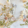 Handmade Resin Birth Flower Necklace With Initial Charm, thumbnail 6 of 9