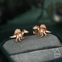 Sterling Silver Spinosaurus Dinosaur Stud Earrings, thumbnail 3 of 12