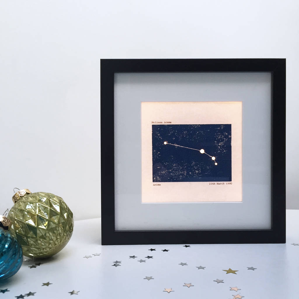 Personalised Aries Constellation Light Box By Simoons Studio