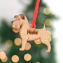 Personalised Schnauzer Dog Wooden Christmas Decoration, thumbnail 7 of 8