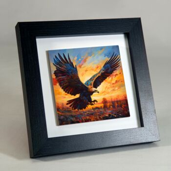 Golden Eagle Framed Ceramic Art Tile, 5 of 10