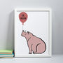 Personalised Rhino Balloon Print, thumbnail 1 of 4