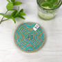 Respiin Round Spiral Jute Coaster, thumbnail 5 of 10