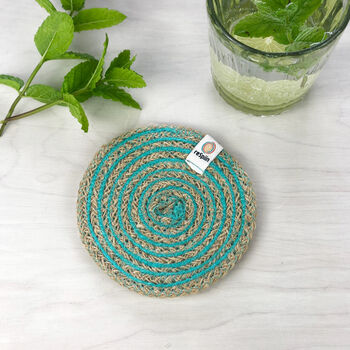 Respiin Round Spiral Jute Coaster, 5 of 10