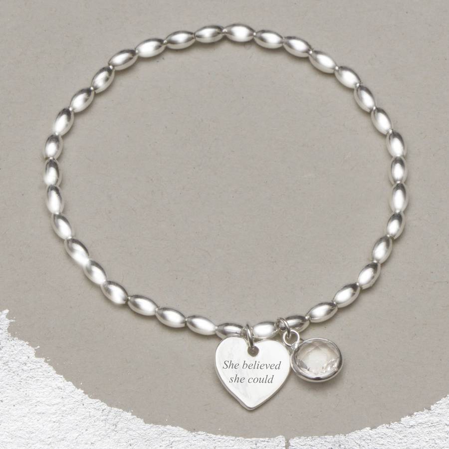 She Believed Could Silver Bracelet By Bloom Boutique She Believed Could Silver Bracelet