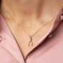 9ct Gold Wishbone Necklace With Diamond, thumbnail 2 of 7