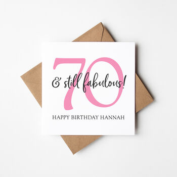 70th Birthday Card Choose Colour And Text, 3 of 4