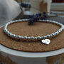 Sterling Silver Personalised Heart Charm Stretch Bracelet, thumbnail 3 of 8