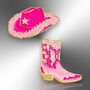 Pink Glitter Wild West Cowboy Hat And Boot Enamel Pins, Hen Party Gifts For Cowgirls And Frontier Lovers, thumbnail 3 of 8