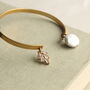 Art Deco Pearl Bracelet Cuff Bangle, thumbnail 2 of 9