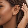 Sterling Silver White Freshwater Pearl Micro Stud Earrings – 3mm, thumbnail 1 of 4