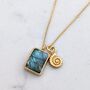 The Duo Labradorite Necklace, Gold Plated, thumbnail 4 of 11