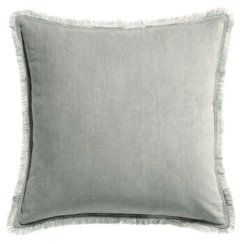 Velvet Fringe Cushion, 3 of 8