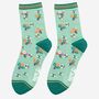 Women's Bee And Posey Floral Print Bamboo Socks, thumbnail 3 of 5