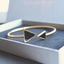 Geometric Bangle 18k Gold Plated Valentines Gift, thumbnail 6 of 7