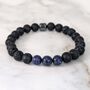 Men's Lapis Lazuli And Lava Bead September Birthstone Bracelet, thumbnail 1 of 10