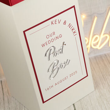Modern Arch Wedding Card Post Box, 3 of 8