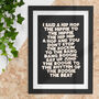 Iconic Hip Hop Rappers Delight Lyrics Print, thumbnail 1 of 4