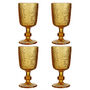 Set Of Four Paisley Embossed Wine Goblets, thumbnail 2 of 6