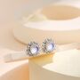 Sterling Silver Sunflower Moonstone Stud Earrings, thumbnail 6 of 11