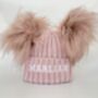 Rose Gold Embroidered Knitted Hat, thumbnail 5 of 6