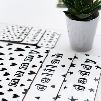 Monochrome Personalised Placemat, 6 of 11