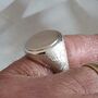 Silver And 9ct Gold Textured Signet Ring With 9ct Inlay, thumbnail 12 of 12