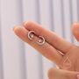 Delicate Cz Moon And Star Stud Earrings, thumbnail 2 of 11