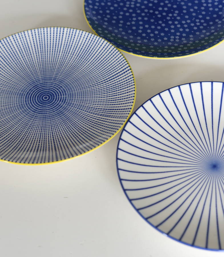 Set Of Three Japanese Dinner Plates By The Forest Co