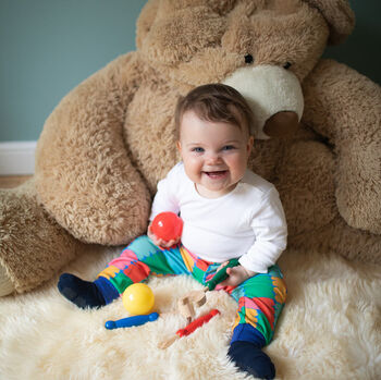 Baby, Toddler Joggers With Inbuilt Socks 'Scribbler', 2 of 6