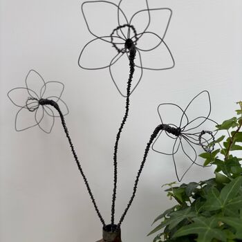 Three Handmade Wire Daffodils, 6 of 9