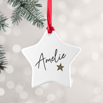 Personalised Christmas Star Decoration, 2 of 5