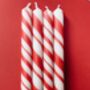 Red And White Candy Striped Candles 'Candy Cane Lane', thumbnail 4 of 5