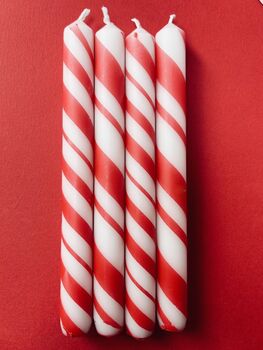 Red And White Candy Striped Candles 'Candy Cane Lane', 4 of 5