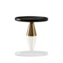 White Marble Serving Stand With Brass Cone Base, thumbnail 4 of 5