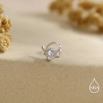 Sterling Silver Highland Cow Nose Ring, 2 of 10