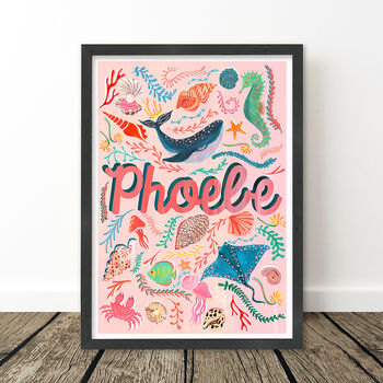 Pink Ocean Name Print, 7 of 8