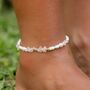 'Love Is Here' Natural Stone, Pearl And Shell Anklet, thumbnail 8 of 9