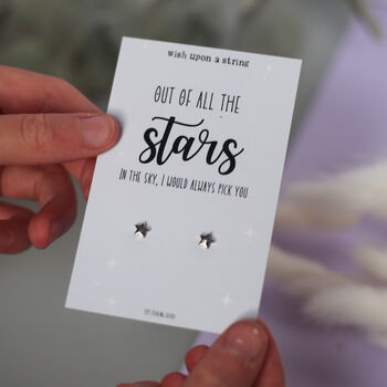 Star Earrings Gift On Star Print Card, 2 of 7