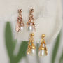 Pearl Acorn Earrings With Oak Leaves, thumbnail 1 of 6