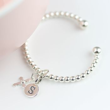 Personalised Infant's Silver Christening Bead Bangle, 3 of 4