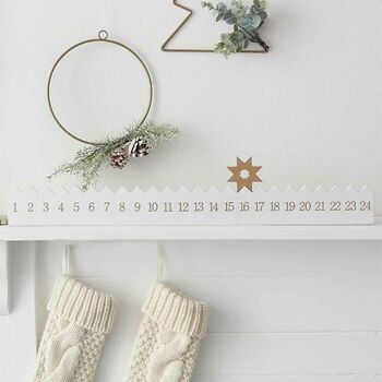 Personalised White Countdown Wooden Advent With Star, 2 of 3