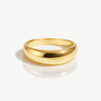 Women's Minimalist Dome Ring In 18k Gold, 2 of 5