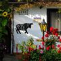 Floral Bull Metal Garden Art, Outdoor Wall Decor For Garden Or Patio, thumbnail 1 of 12