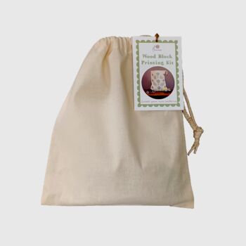Wood Block Printing Kit Floral Drawstring Bag, 7 of 7