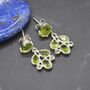 Peridot Earrings: Silver, Floral Dangle Drop, thumbnail 8 of 8