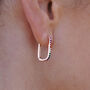 Rainbow Rectangular Hoop Earrings, thumbnail 6 of 7