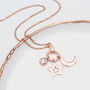 Rose Gold Plated Moon And Stars Personalised Necklace, thumbnail 1 of 3